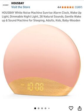 Sunrise Alarm Clock with Wood Base - white interchangeable LED Display